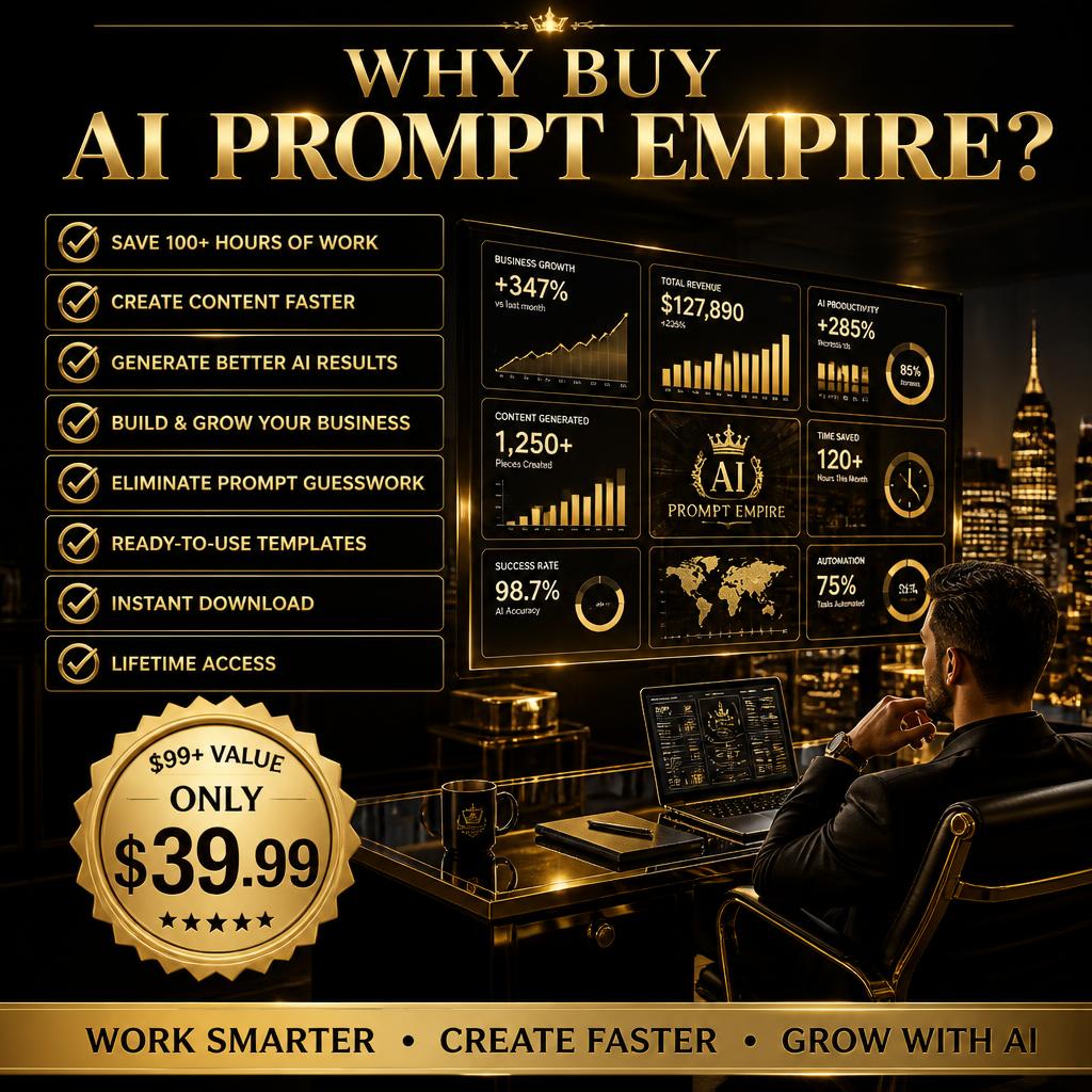 AI Prompt Empire Bundle – 1000+ Premium AI Prompts + 5 Bonus Guides